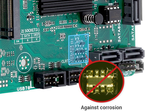 ASUS Pro WS WRX80E-SAGE SE WiFi anti-sulfur resistors design highlight